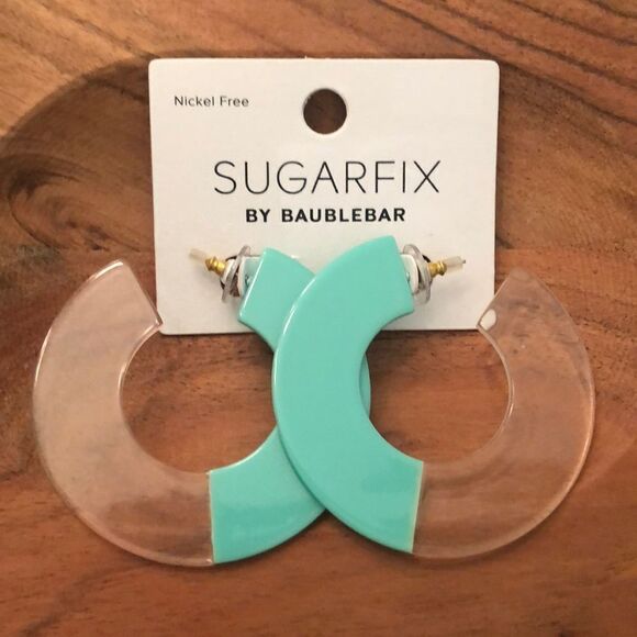 Sugarfix by BaubleBar | Acrylic Two Tone Hoops | 2.25” Diameter - Picture 1 of 2